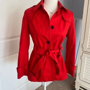 Belted Red trench coat